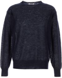 AURALEE - Maglione in misto mohair blu navy - Lyst