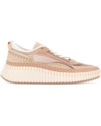 Chloé - Pink Fabric Nama Sneakers - Lyst