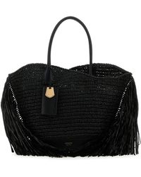 Ferragamo - Salvatore Raffia And Leather Big Shopping Bag - Lyst