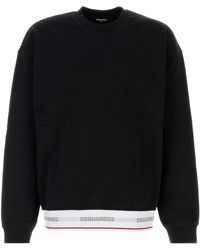 DSquared² - Black Cotton Oversize Sweatshirt - Lyst