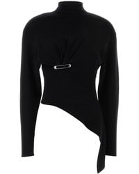 Lanvin - Black Wool Blend Sweater - Lyst