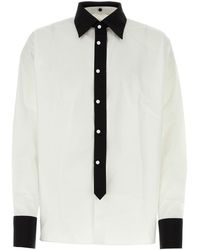 Prada - Camicia oversize in popeline bianco - Lyst