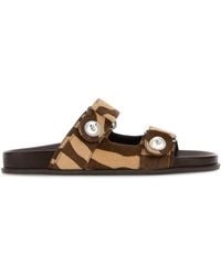 Jimmy Choo - Printed Calf Hair Fayence Slippers - Lyst