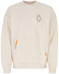 Marcelo Burlon - Cream Cotton Oversize Sweatshirt - Lyst