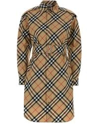 Burberry - Embroidered Cotton Shirt Dress - Lyst