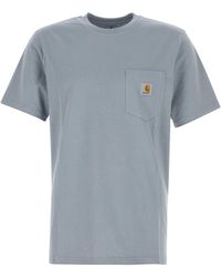 Carhartt - Powder Light Blue Cotton S/s Pocket T-shirt - Lyst