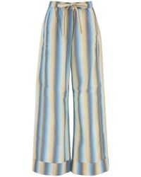 Ganni - Embroidered Cotton Pyjama Pant - Lyst