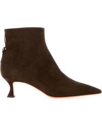 Santoni - Brown Suede Giulie Ankle Boots - Lyst