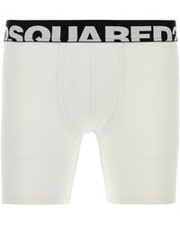 DSquared² - Boxer in cotone stretch bianco - Lyst