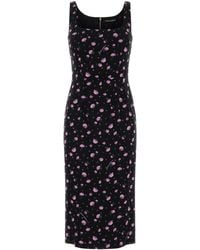 Dolce & Gabbana - Printed Stretch Silk Dress - Lyst