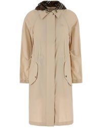 Burberry - Cream Stretch Nylon Newbury Parka Coat - Lyst