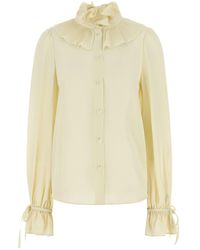 Valentino Garavani - Cream Crepe Shirt - Lyst