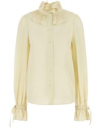 Valentino Garavani - Cream Crepe Shirt - Lyst