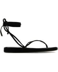 Tory Burch - Sandali Capri in pelle scamosciata nera - Lyst