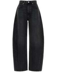 Alexander Wang - Black Denim Wide-leg Jeans - Lyst