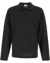 Ferragamo - Polo in misto cotone grafite - Lyst