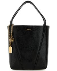 Chloé - Borsa shopping Spin piccola in pelle nera - Lyst