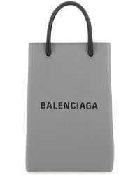 Balenciaga - Grey Leather Phone Case - Lyst