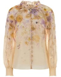 Zimmermann - Camicia Memento in misto lino stampato - Lyst