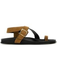 Alohas - Camel Suede Siren Thong Sandal - Lyst