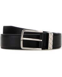 Bottega Veneta - Cintura Intreccio Loop in pelle nera - Lyst