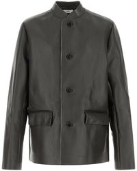 Rier - Dark Grey Leather Jacket - Lyst