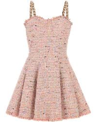 Balmain - Tweed Mini Dress - Lyst