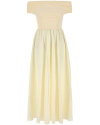 Amotea - Cream Stretch Nylon And Cotton Dora Dress - Lyst