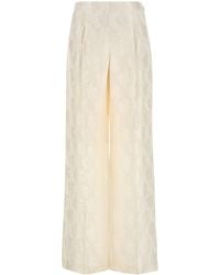 Fendi - Pantalone dalla gamba ampia in seta bianca - Lyst