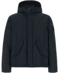 Stone Island - Midnight Blue Polyester Blend Padded Jacket - Lyst