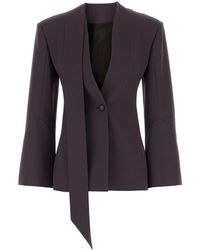 The Attico - Plum Wool Blazer - Lyst