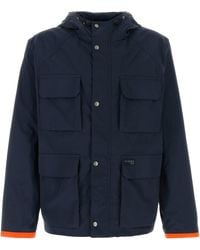 Fay - Navy Blue Nylon Windbreaker - Lyst