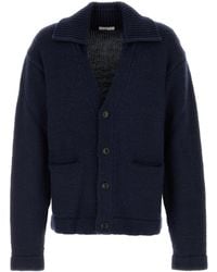 1989 STUDIO - Navy Blue Wool Pocket Cardigan - Lyst