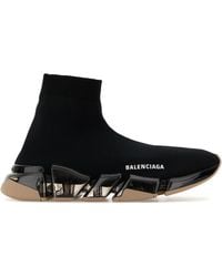Balenciaga - Black Stretch Fabric Speed 2.0 Sneakers - Lyst