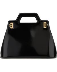 Ferragamo - Black Leather Wanda M Handbag - Lyst