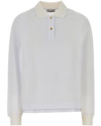 Jil Sander - White Piquet Polo Shirt - Lyst