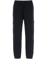 Stone Island - Navy Blue Cotton joggers - Lyst