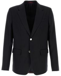 Gucci - Giacca in lana blu notte - Lyst