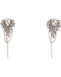 Alessandra Rich - Embellished Metal Fringes Earrings - Lyst