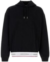 DSquared² - Black Cotton Oversize Sweatshirt - Lyst