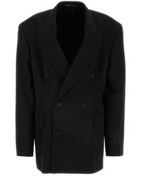 Balenciaga - Barathea Oversize Cinched Blazer - Lyst
