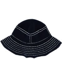 Barrie - Navy Blue Cashmere Blend Bucket Hat - Lyst