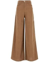 Lois - Pantalone dalla gamba ampia in lino cammello - Lyst