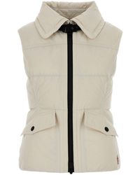 Moncler - Ivory Polyester Sleeveless Hallaine Down Jacket - Lyst
