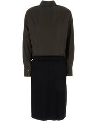 Maison Margiela - Two-Tone Poplin And Wool Shirt Dress - Lyst