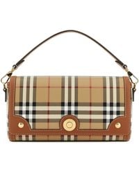 Burberry - Printed Canvas And Leather Note Handbag - Lyst