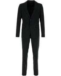 Prada - Completo in misto lana nera - Lyst