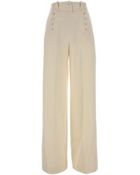 Ermanno Scervino - Pantalone palazzo in lana avorio - Lyst