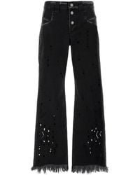 Isabel Marant - Black Denim Amie Wide-leg Jeans - Lyst