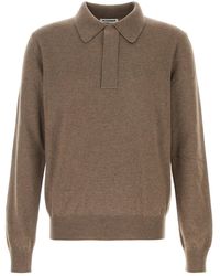 Jil Sander - Mud Wool Polo Shirt - Lyst